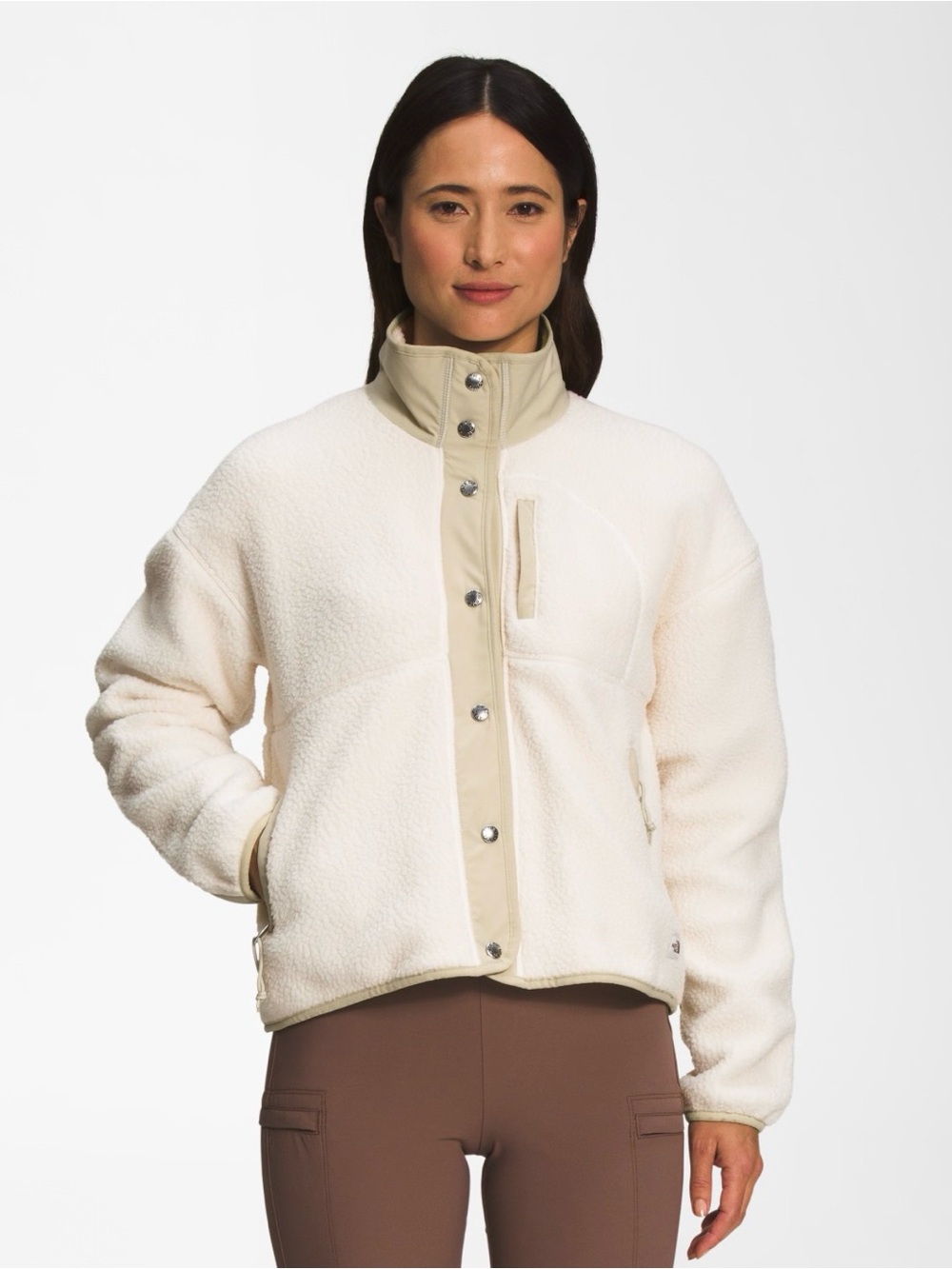 The North Face Cragmont Fleece Jacket Sherpa Jacket in Cream/Tan Size Large